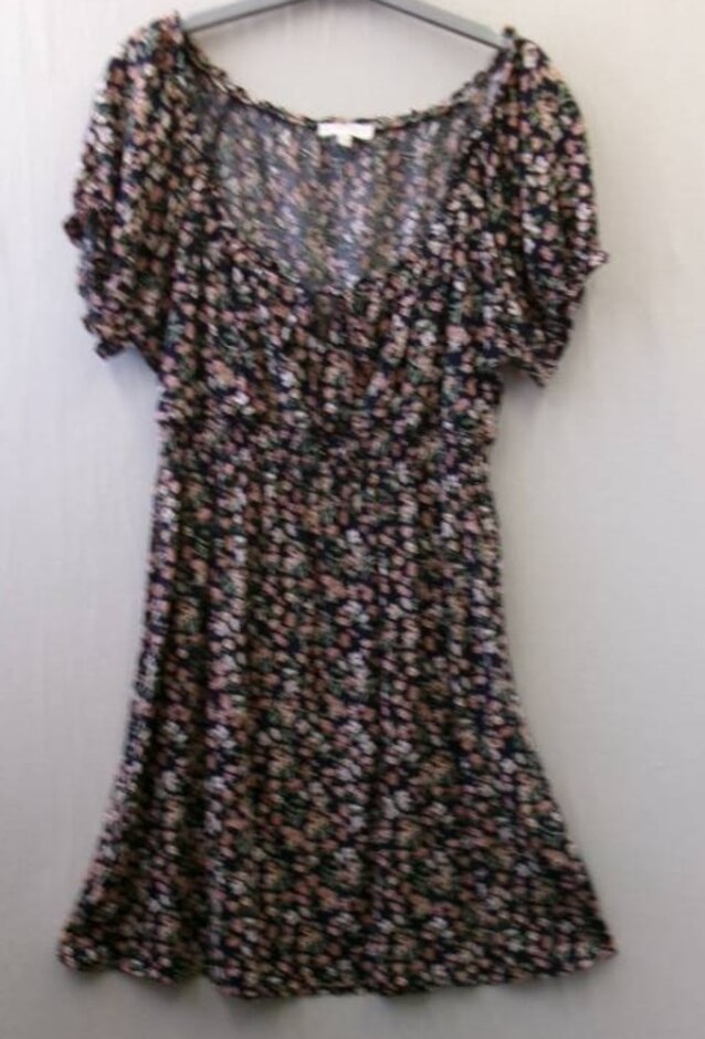 Apricot Dress Black Floral Size: 12
