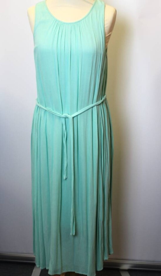 Oliver Bonas  Maxi  Dress Sleeveless, Gathered, Lined Aquamarine Size: 8