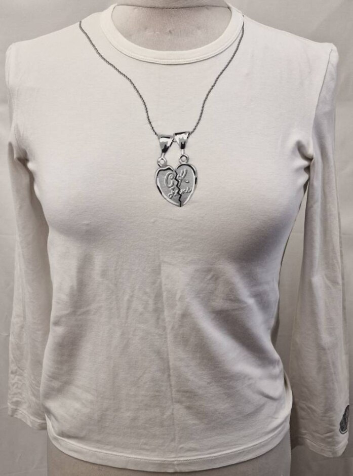 Calvin Klein Jeans Pendant Design Top Off-white Size: 8