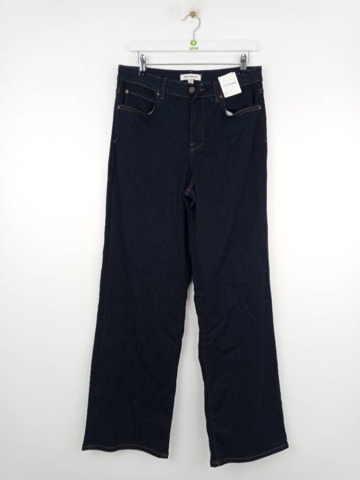 Autograph Wide Leg High Rise Jeans Dark Blue Size: 10