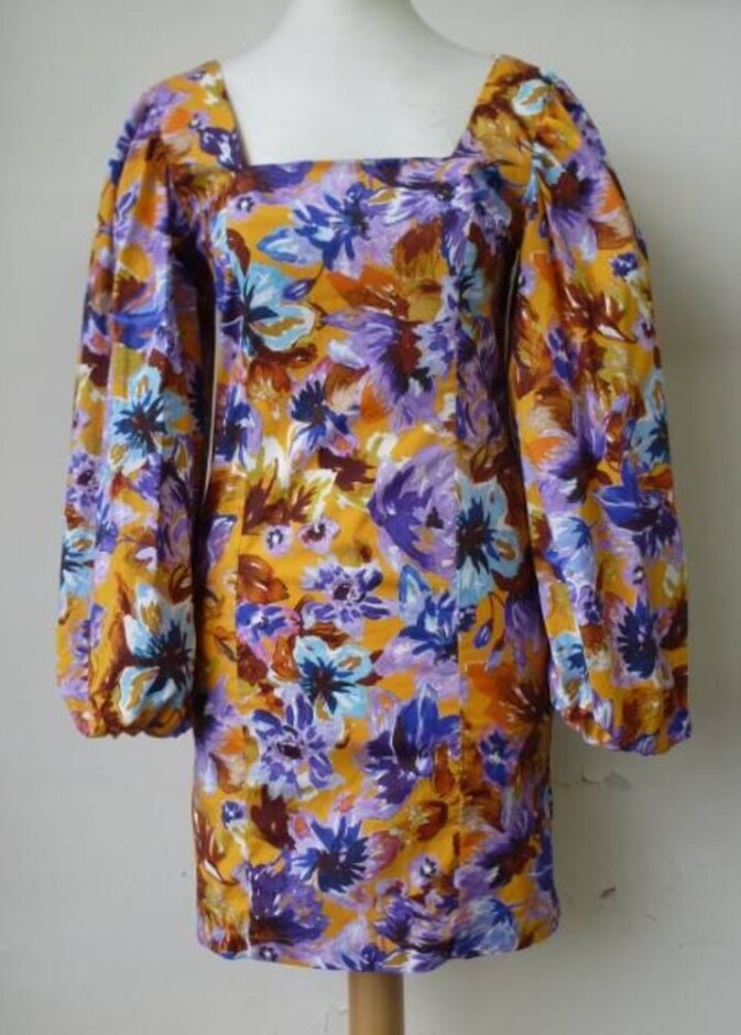 Zara The Camilla Floral Dress Orange & Purple Size: Xs