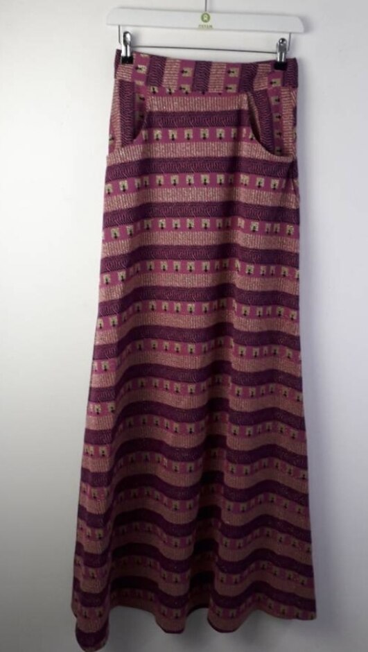 Unbranded Gold Sparkle Maxi Skirt Purple & Gold Size: Xs