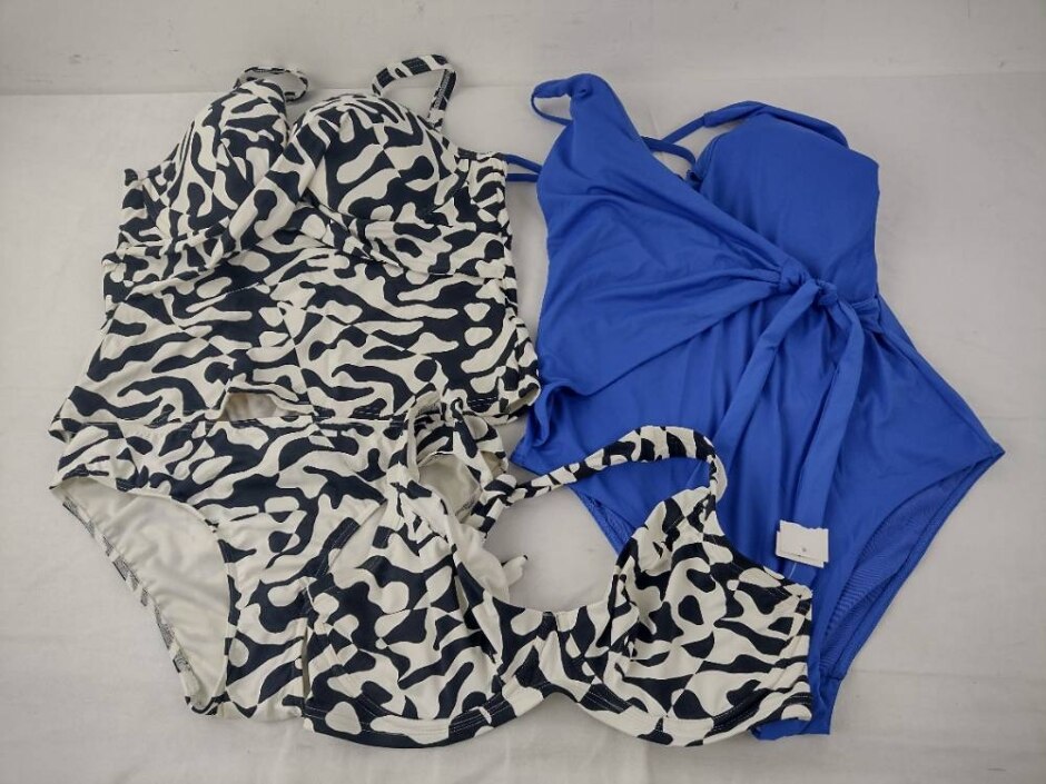 M&s Marks & Spencer Swimsuit Tankini Bundle X 3 Black & Blue Size: 14