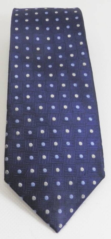 Austin Reed 100% Silk Polka Dot Tie Blue