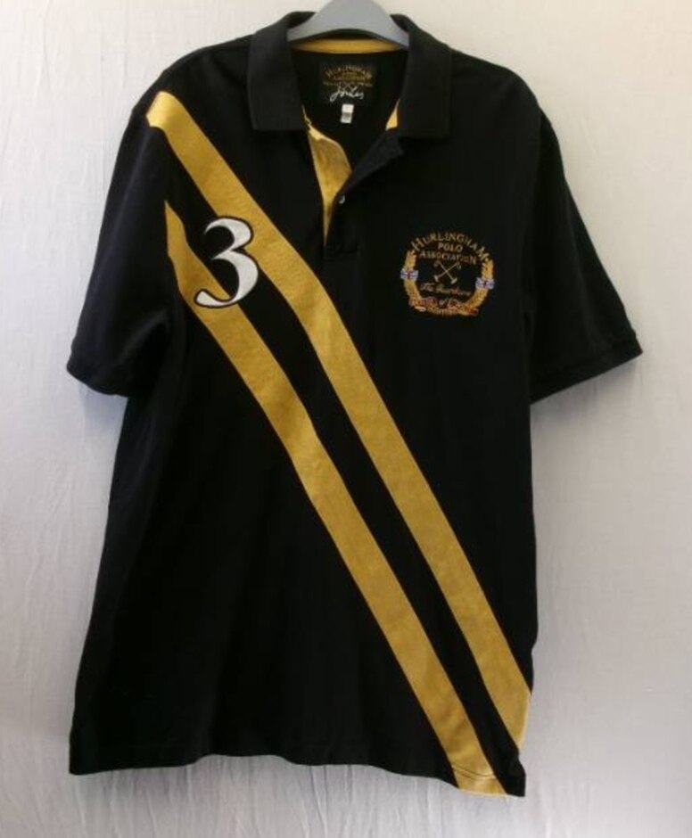 Joules Polo Shirt Black Size: L