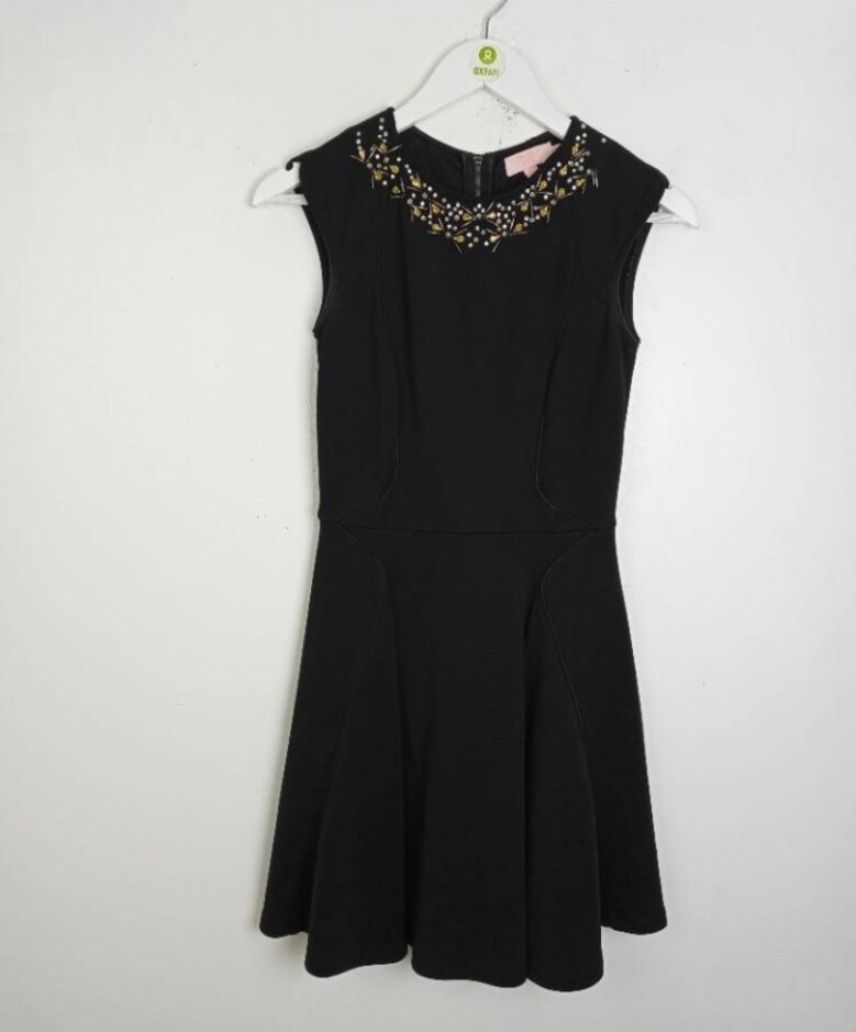 Ted Baker Embellished Mini Dress Black Size: 6