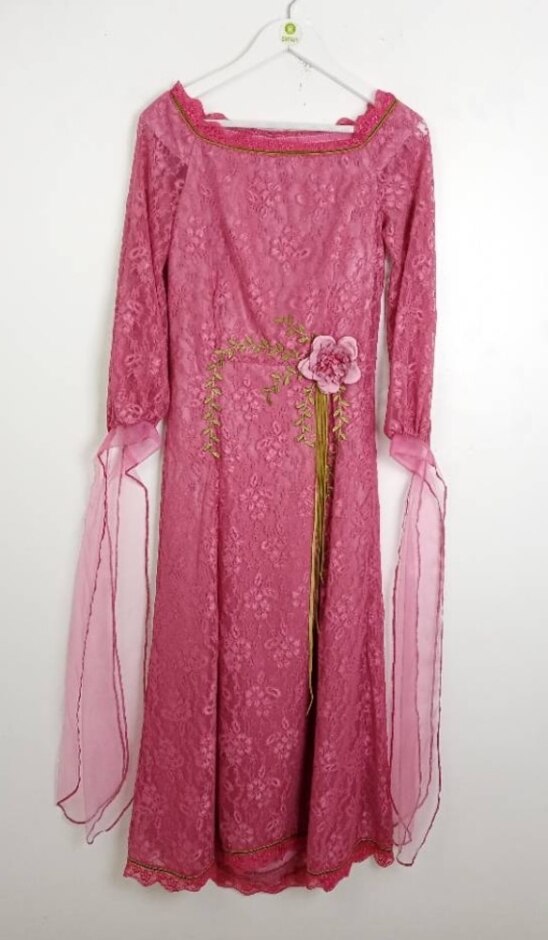 Ildiko Manner Sewing In Style  Lace Rose Maxi Dress New Pink Size: S