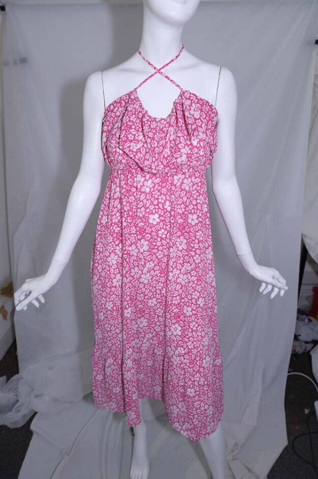 C&a Vintage Strapped Floral Dress Pink Size: 10