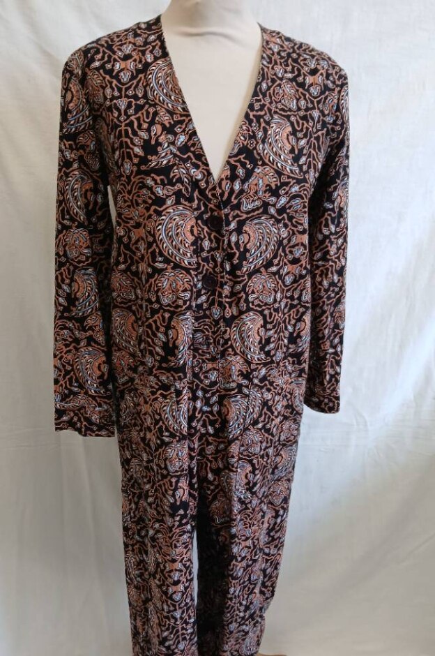 Polder Cotton Jumpsuit Black/pink Size: 36