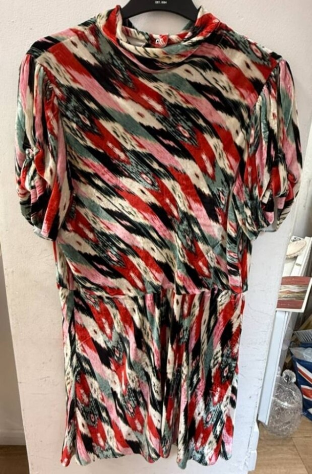 Isabel Marant Étoile Dress With Silk Red Pink Green Size: M