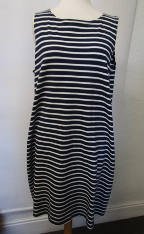 Joules Striped Dress Navy & White Size: L