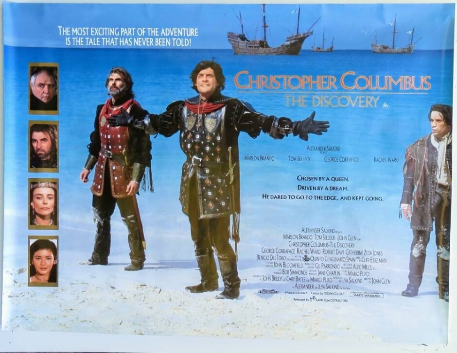 Christopher Columbus: The Discovery (1992) Marlon Brando - Og Uk Quad Poster *rolled Exshop Stock*