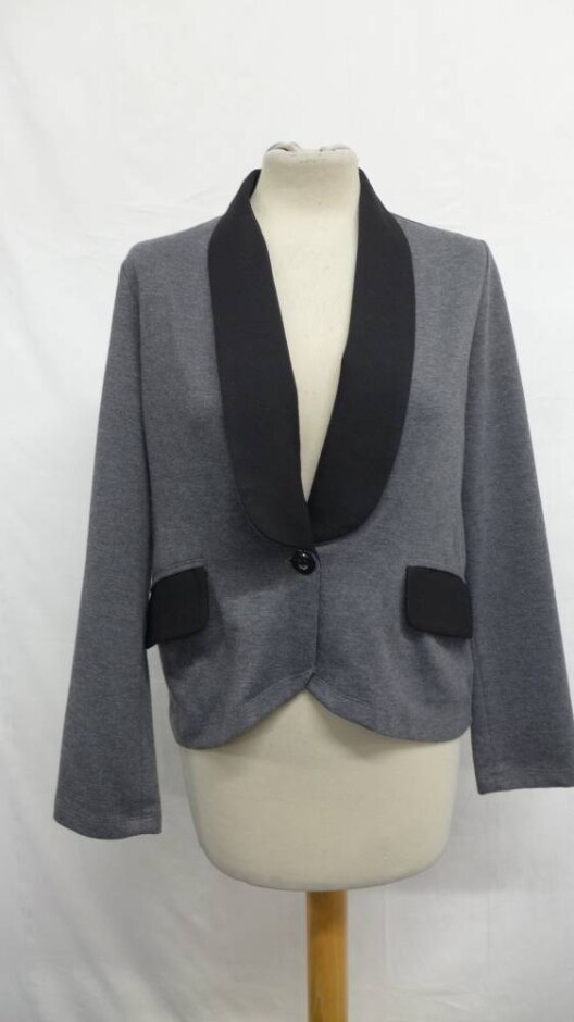 Next Petite Light Fleecy Jacket Steel Grey Size: 8