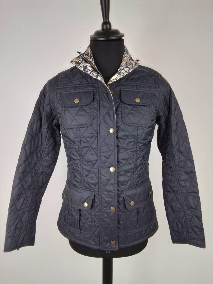 Barbour William Morris Ladies Quilt Jacket Navy Size: 8