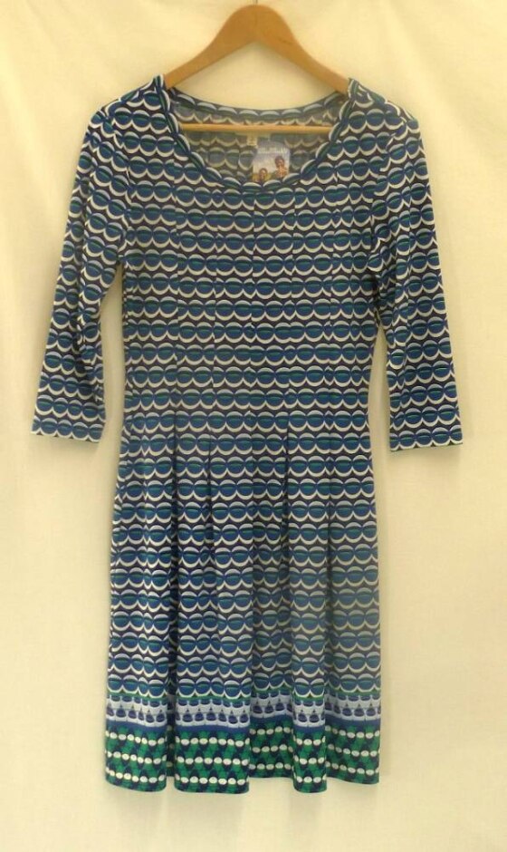 Max Studio Pleated Jersey Dress Blue Size: S
