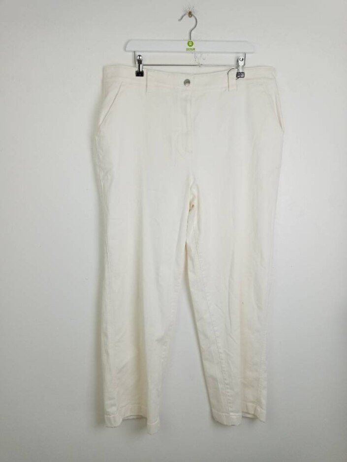 Autograph New Women's  Regular Trousers Rrp: £65 Soft White Size: 20
