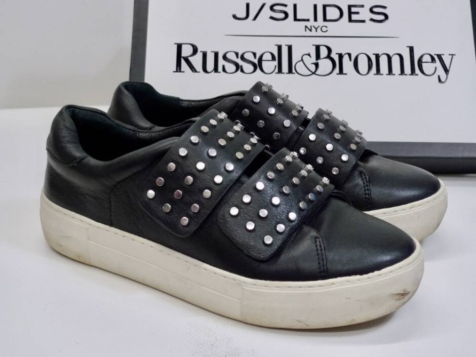 Russell And Bromley J Slides Nyc Leather Trainers Black Size 7 With Original Box