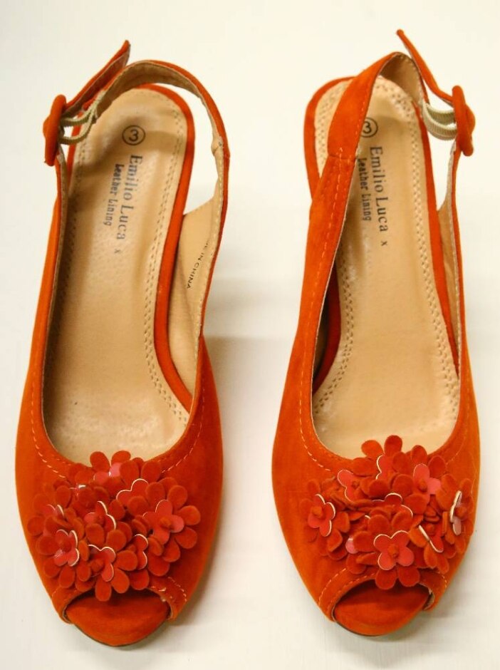 Emilio Luca Orange 3" Heels Size 3