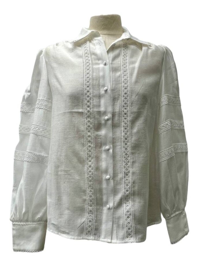 River Island Smart Blouse White Size: 6
