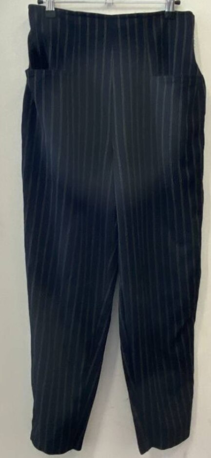 Max Mara High Waist Pinstripe Trousers Navy/white Size: S