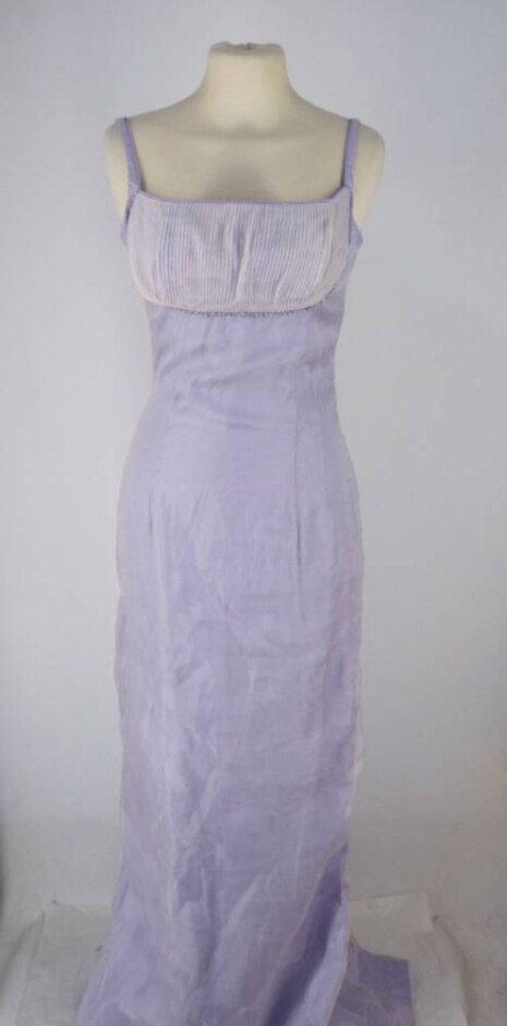 Unbranded Ladies' Tiny-size Long Dress Lilac & Cream Size: Xs