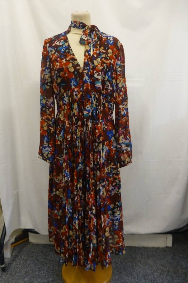Karen Millen Floral Midi Dress Multi-colored Size: 12