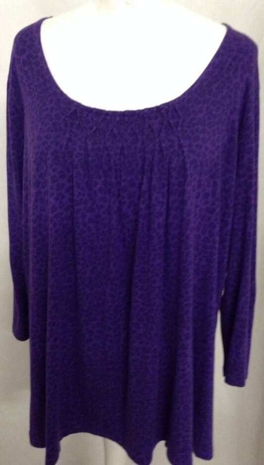M&s Women A Long Sleeved, Top  Purple Size: 18