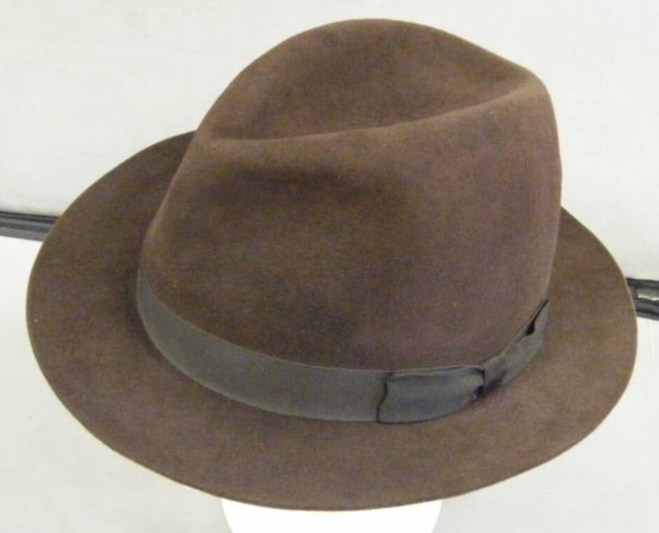 Bates Trilby Hat Size 7 3/8 (60) Brown Felt Fabric