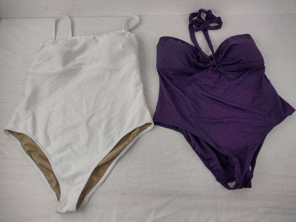 M&s Marks & Spencer Swimsuit Bundle X 2 Purple & White Size: 20