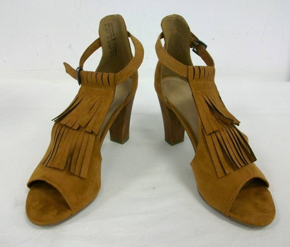 Marco Tozzi Suede Brown Heel Sandals Size : 7