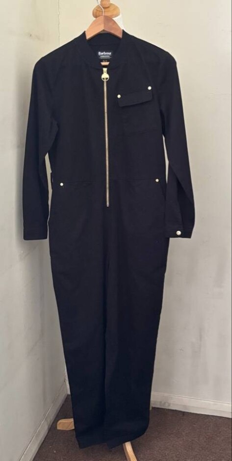 Barbour Women Overall 100% Cotton Black Size: S