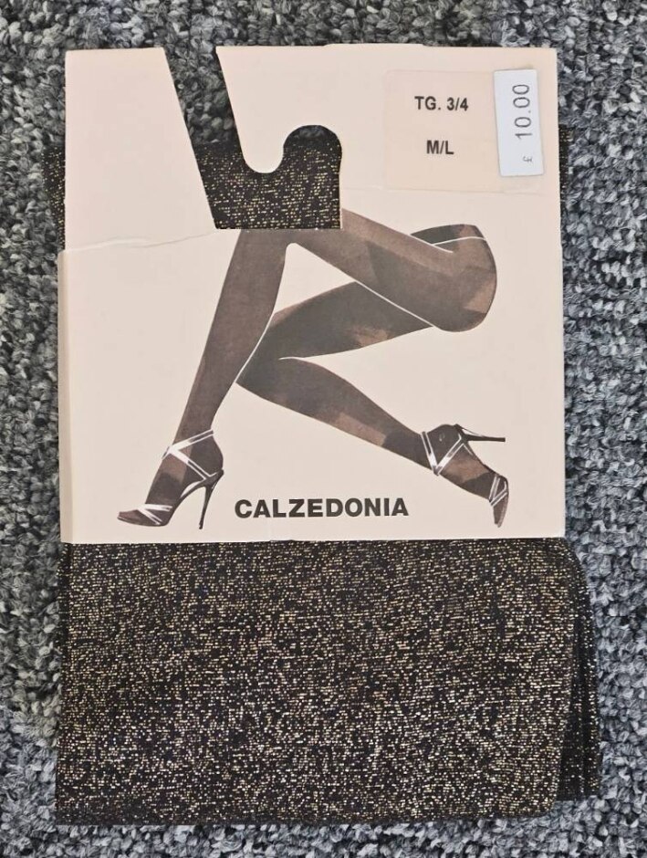 Calzedonia Italy  Tights,  New Golden Sparkly Size: M