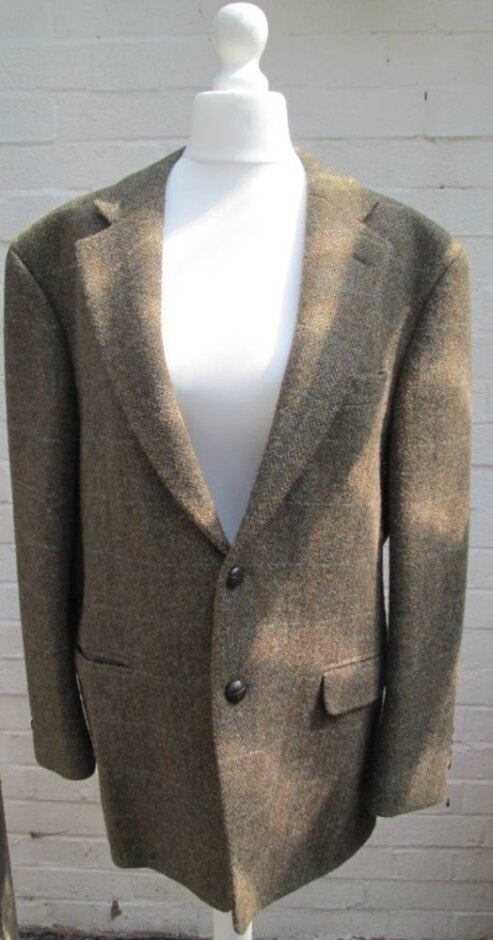 Harris Tweed Blazer Brown,green Size: M