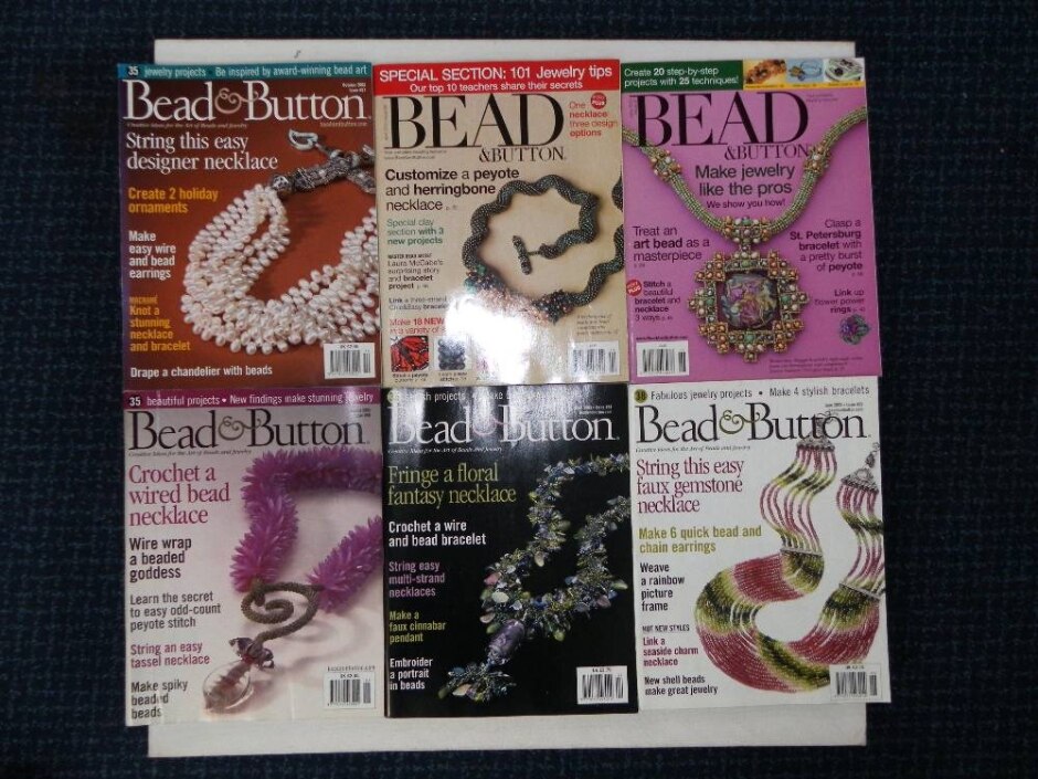 Bead & Button - 6 Magazines Retro Boho Jewellery Making And Craft