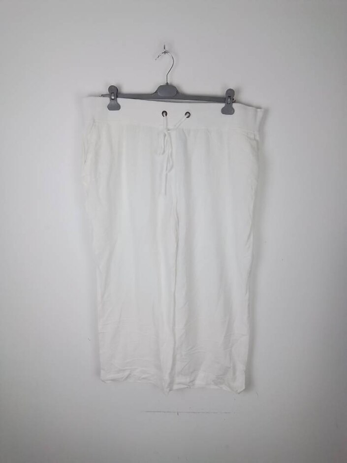 Capsule Linen  Mix  Elasticated Waist Trouser White Size: 22
