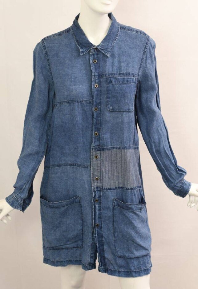 French Connection Denim Long Sleeve Dress Blue  Size: 8