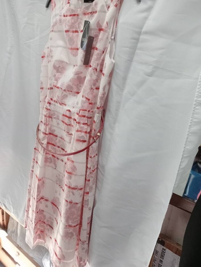 Oasis Dress Red/white Size: 14