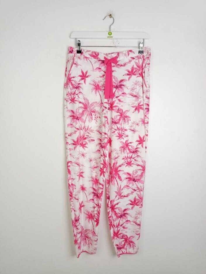 Cyber Jammies Nwot Women's  Plam Print Pyjama Trouser Pink Mix Size: 10