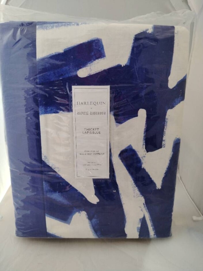 New Harlequin X Sophie Robinson Thicket Pair Lined Multiway Curtains, Lapis Blue, W228 X Drop 137cm