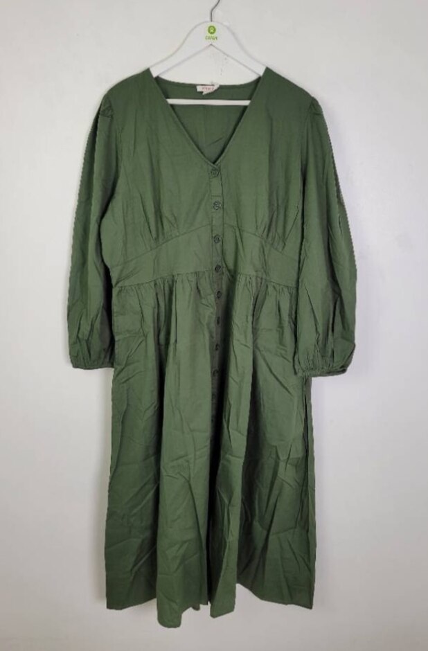 Finery Eliah Button Front Dress Green New Size: 22