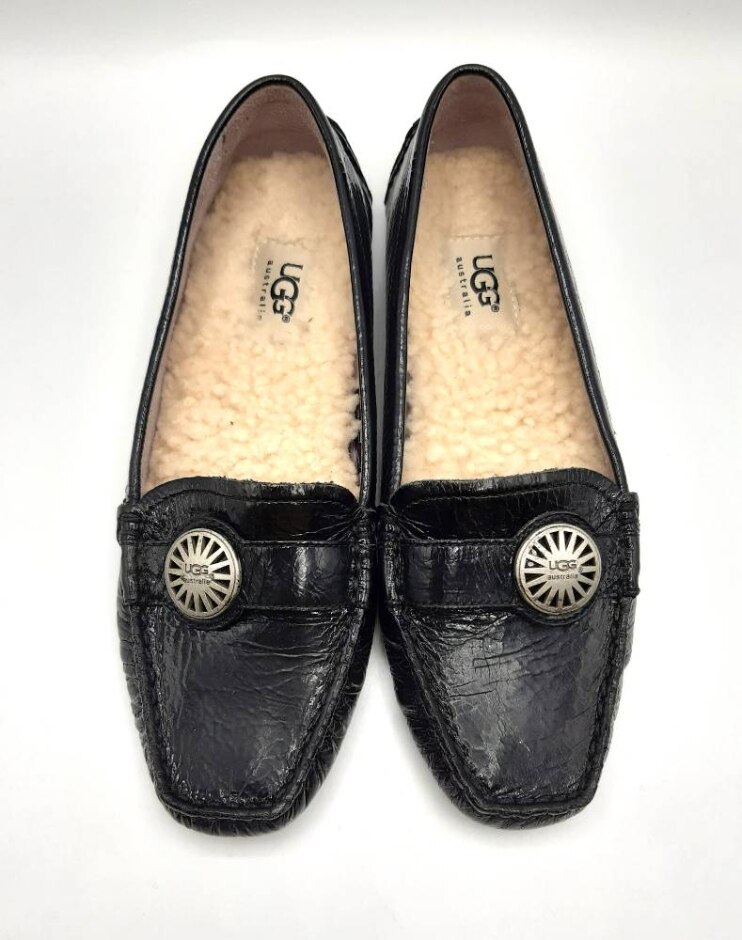 Ugg Australia Fur-lined Loafers Black Size 4.5