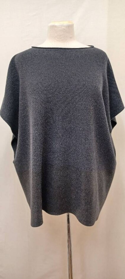 Fabiana Filippi Batwing Top Wool Cashmere Silk Grey Size: L