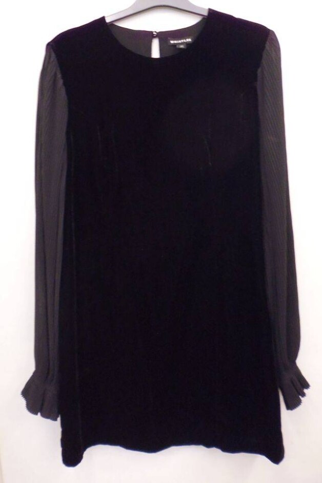 Whistles Velvet Mini Dress Black Size: 14