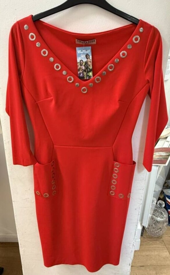 Chiara Boni Dress Coral Red Size: L