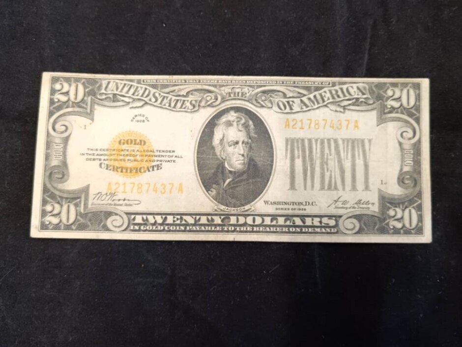 1928 United States Twenty Dollar In Gold Note
