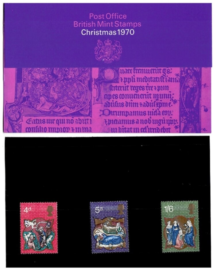 Post Office British Mint Stamps Christmas 1970