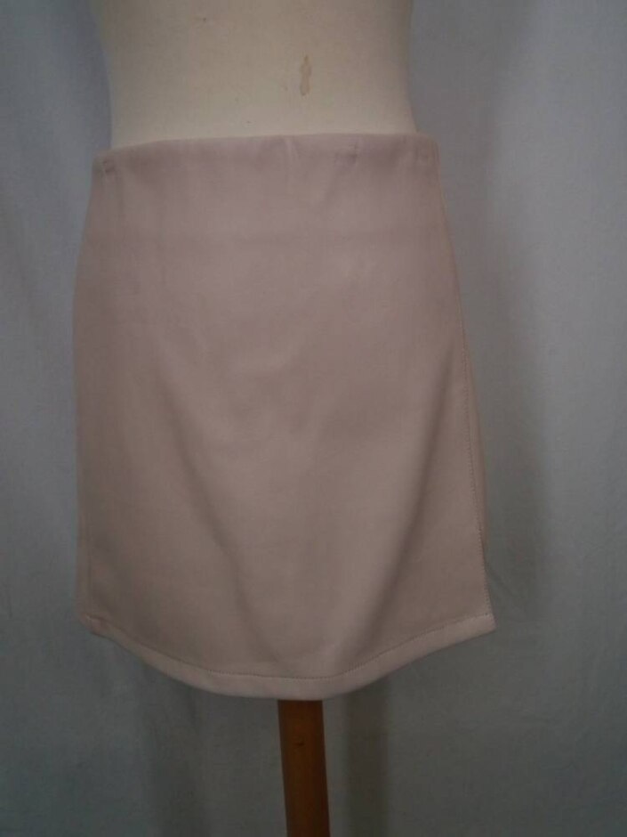 Miss Selfridge Faux Leather Mini Skirt Cream Size: 12
