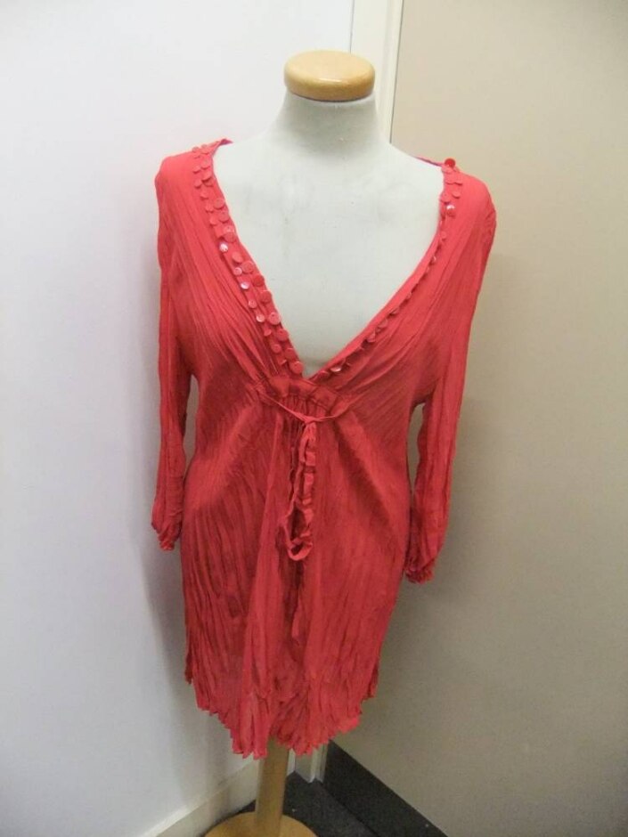 Next Light Crinkled Dress Red/dark Pink Size: 16