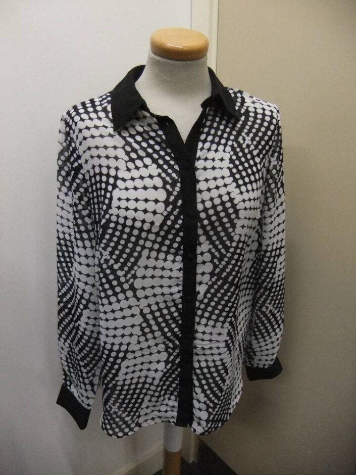 Next  Patterned Long Sleeved Blouse Black And White Size: 8