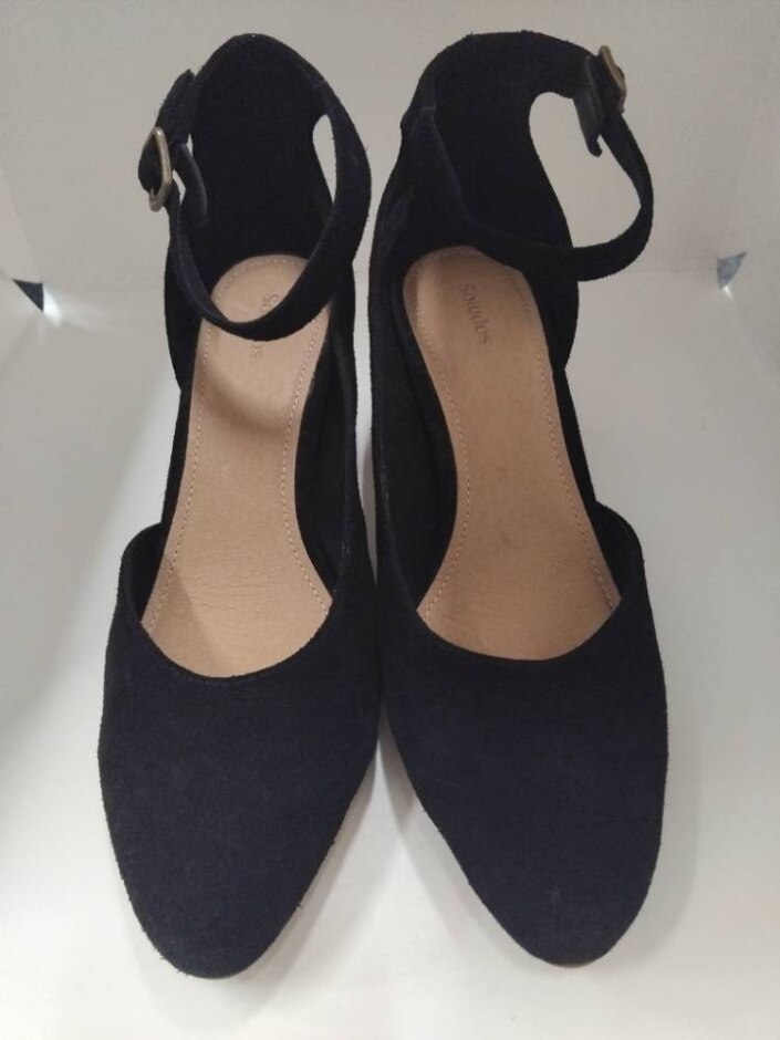 Soludos: Black Block Heel Sandals (size 7.5)